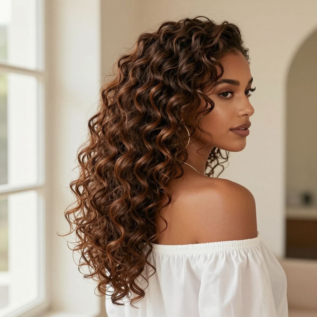 Side-Swept Curly Ponytail