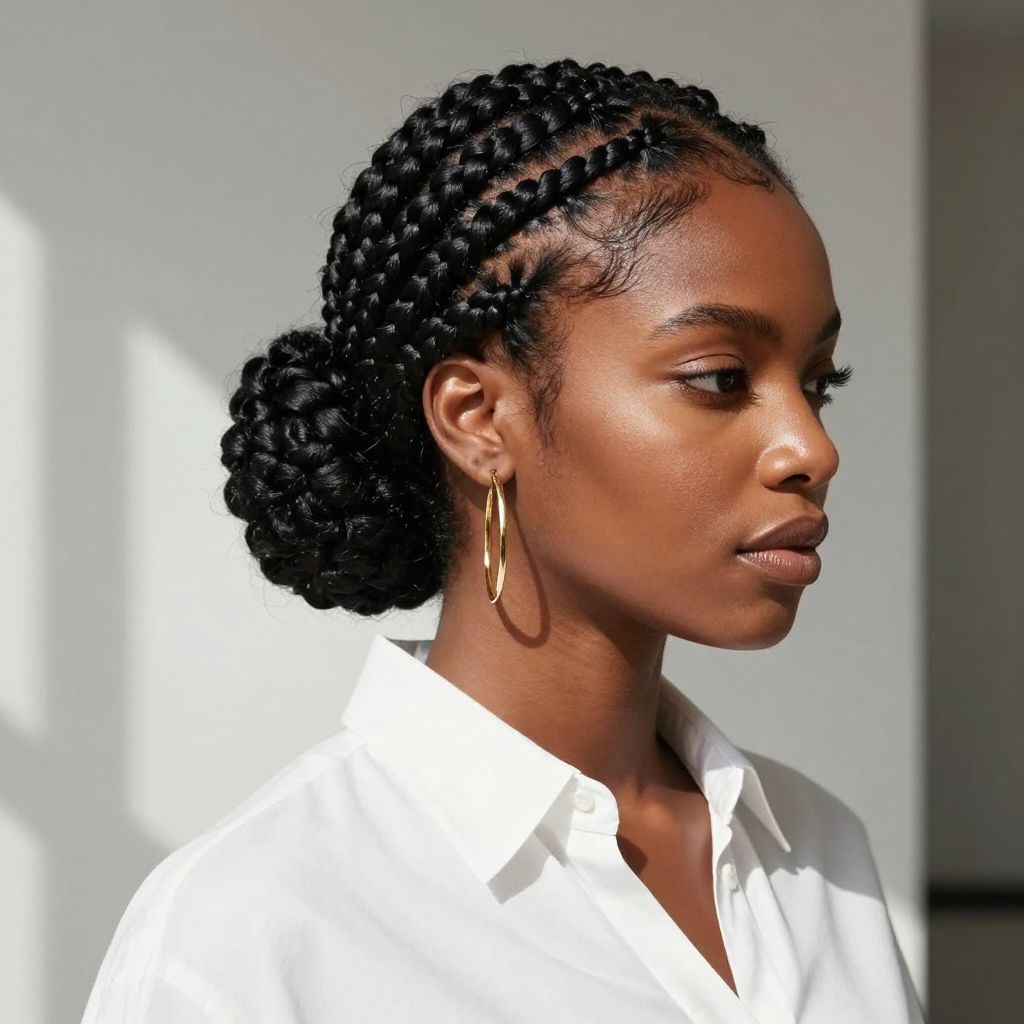 Cornrow Bun Fusion