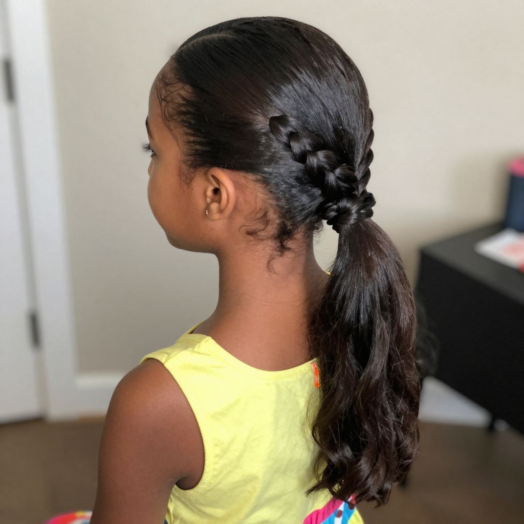 Slick Low Ponytail With Braided Base