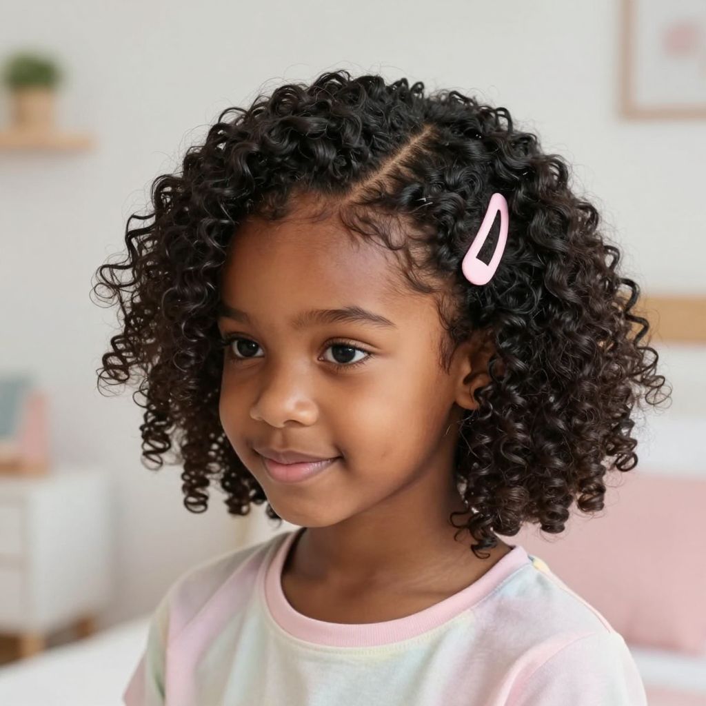 Side Part Curly Bob