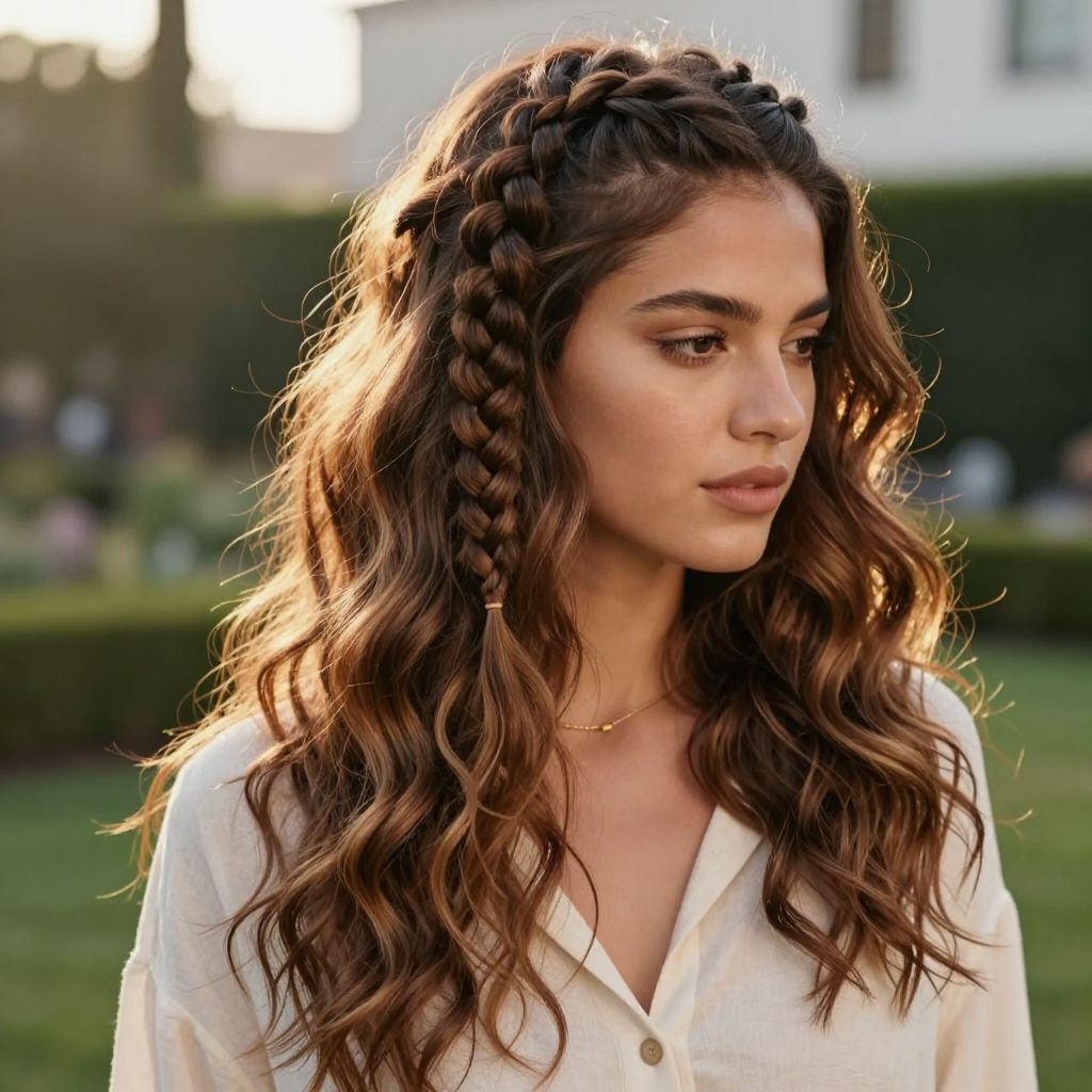Half-Up Braided Mohawk