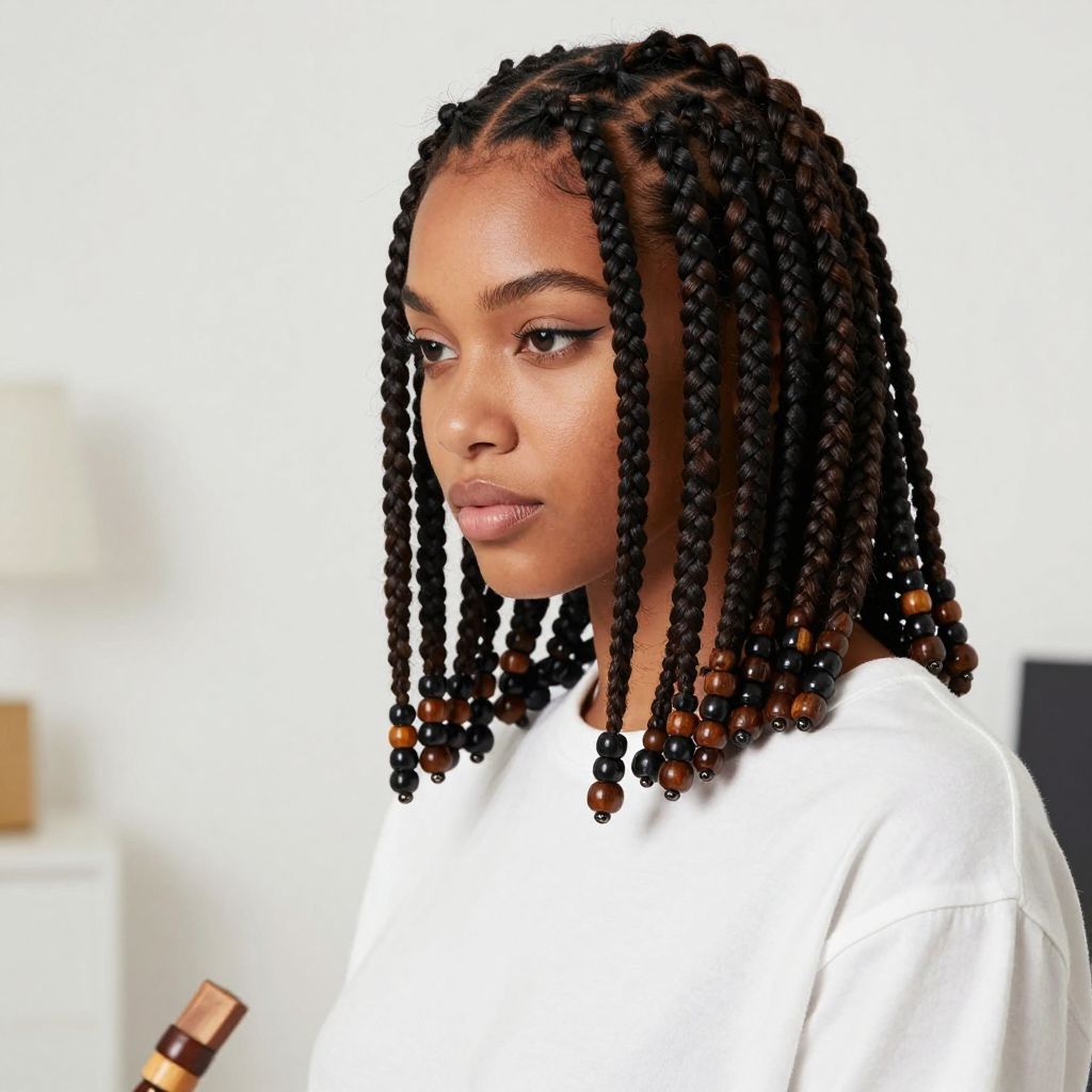 Braided Bob With Beads