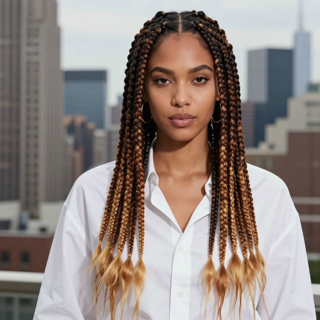 Feed In Box Braids