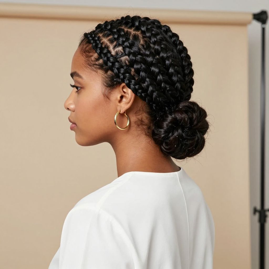Low Bun Box Braids