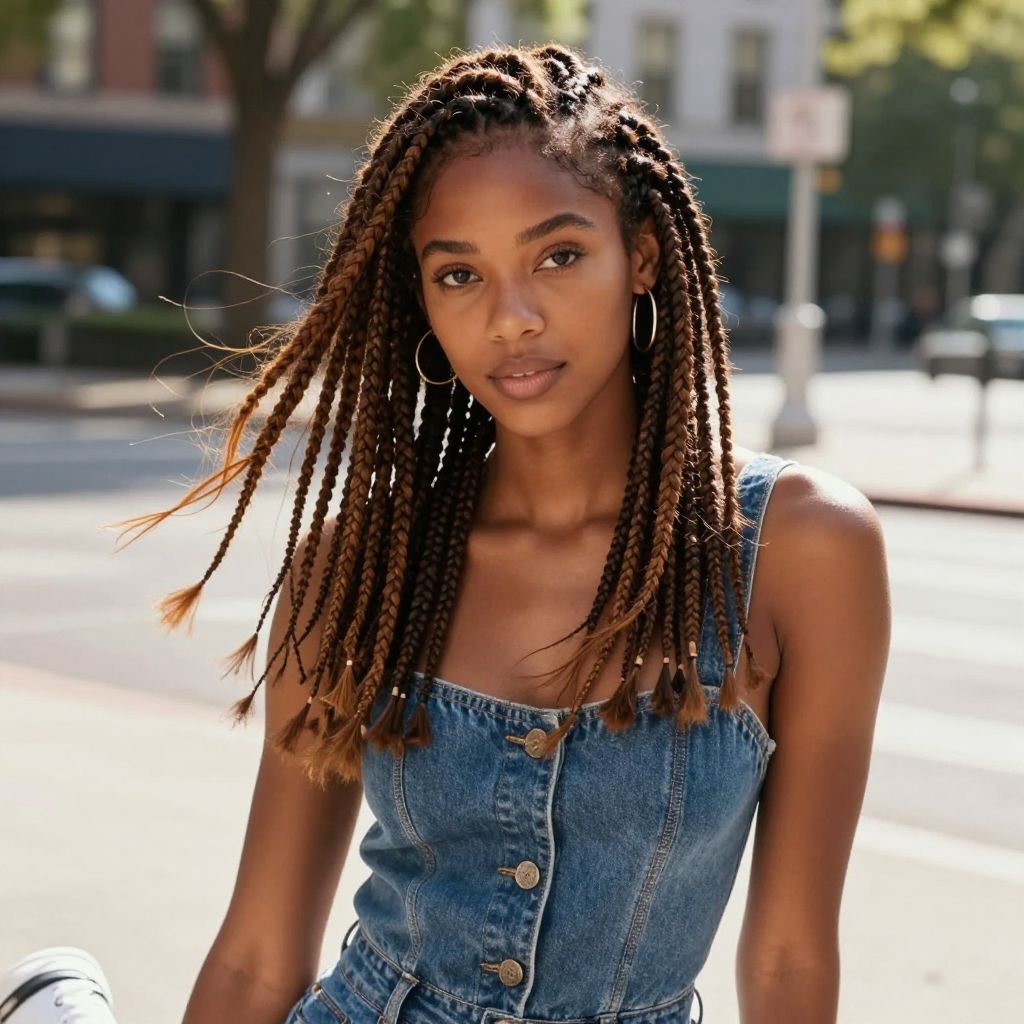 Shoulder Length Box Braids