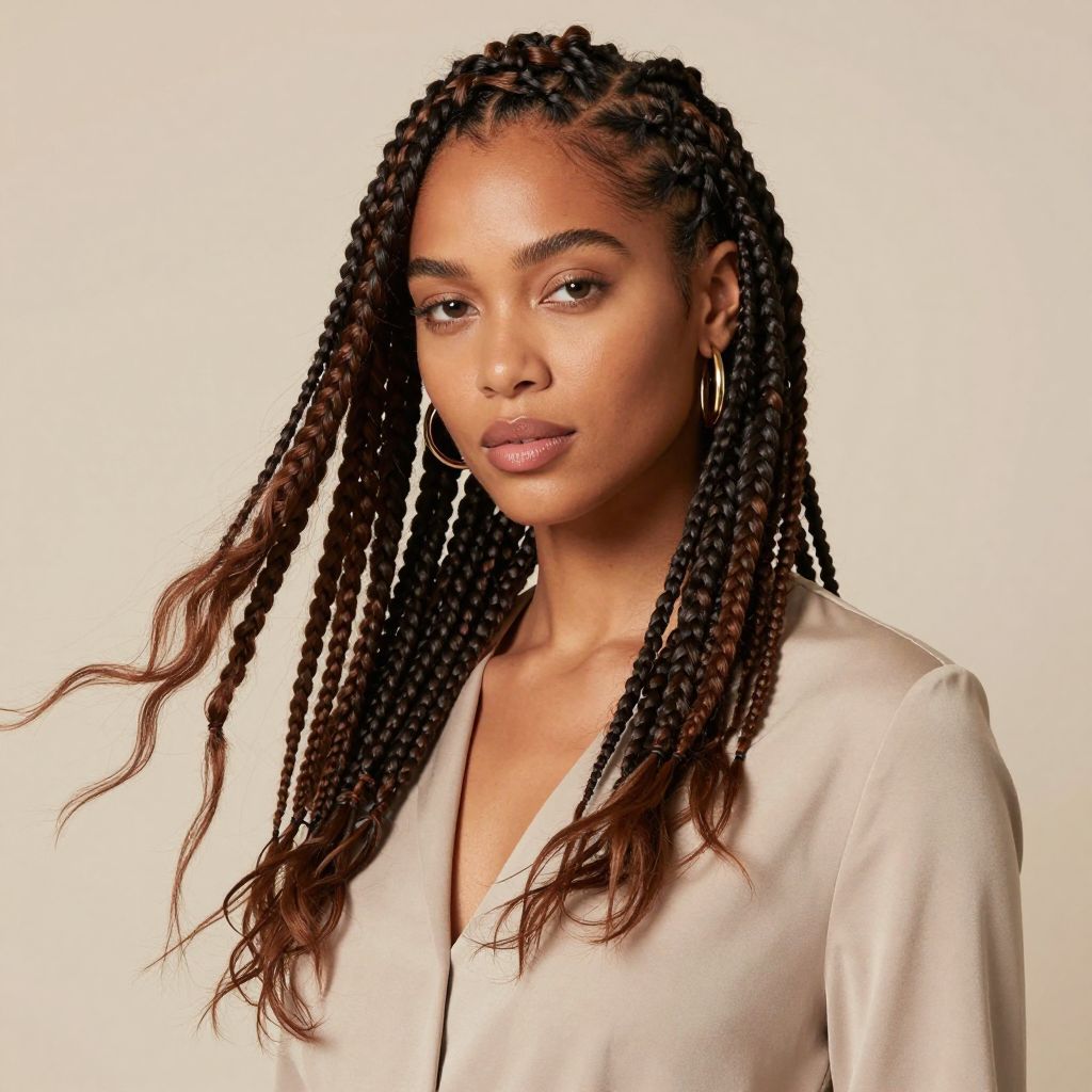 Side Part Box Braids