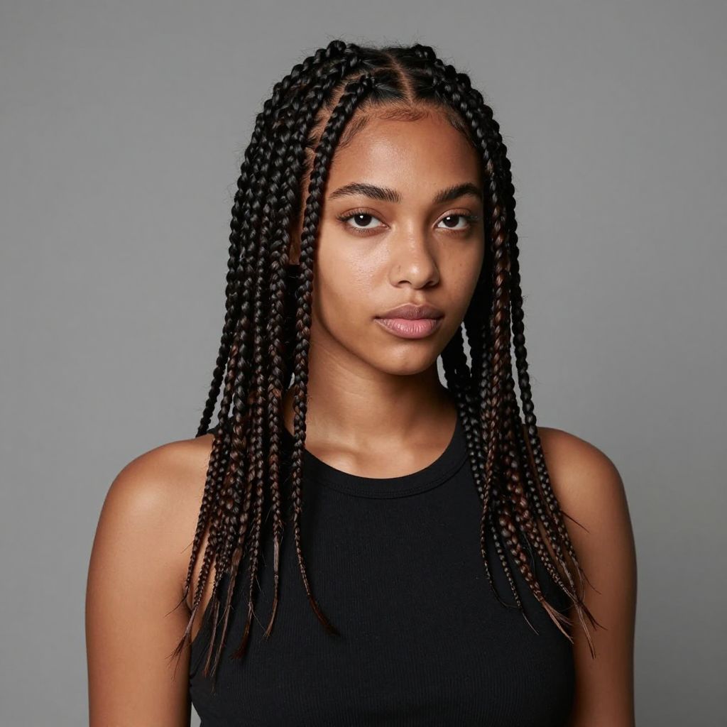 Triangle Part Box Braids