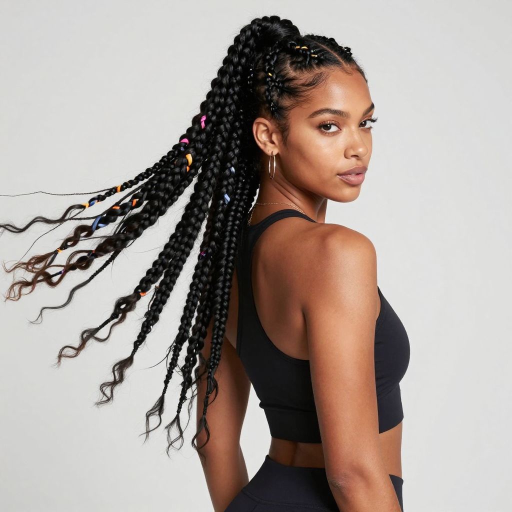 High Ponytail Box Braids