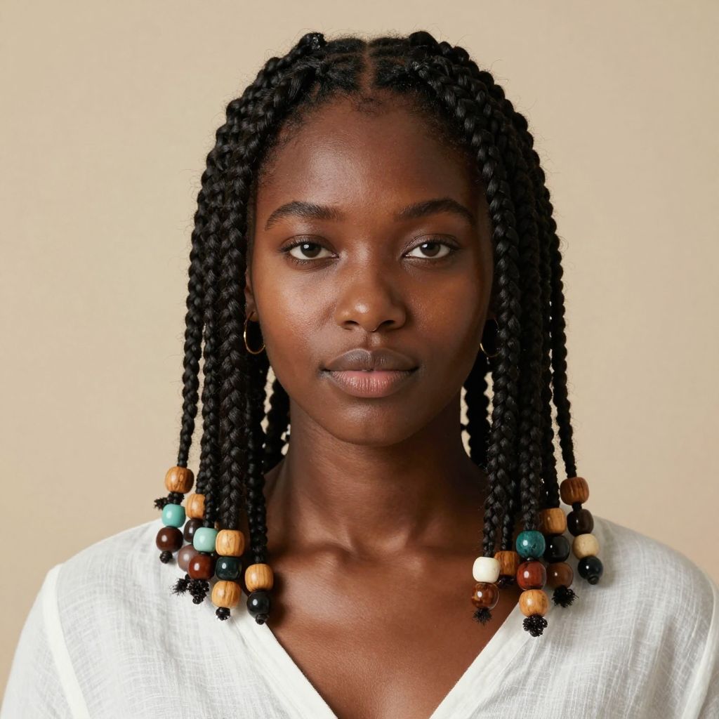 Cornrow Braids with Bead Accents