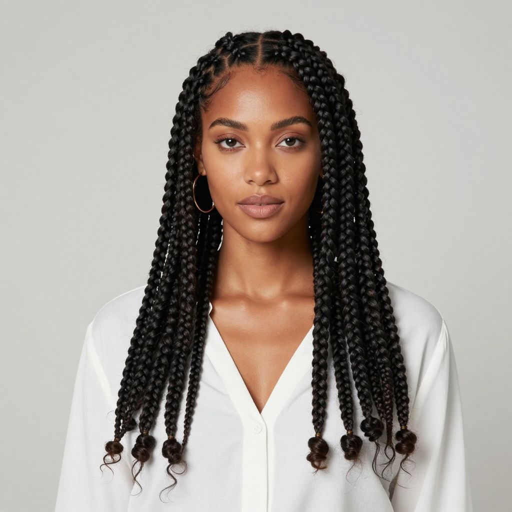 Senegalese Twists with a Sleek Middle Part