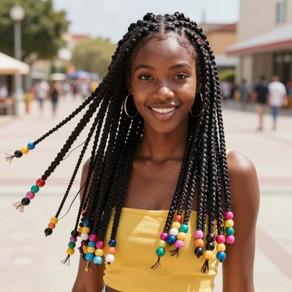 Feed In Braids With Beads