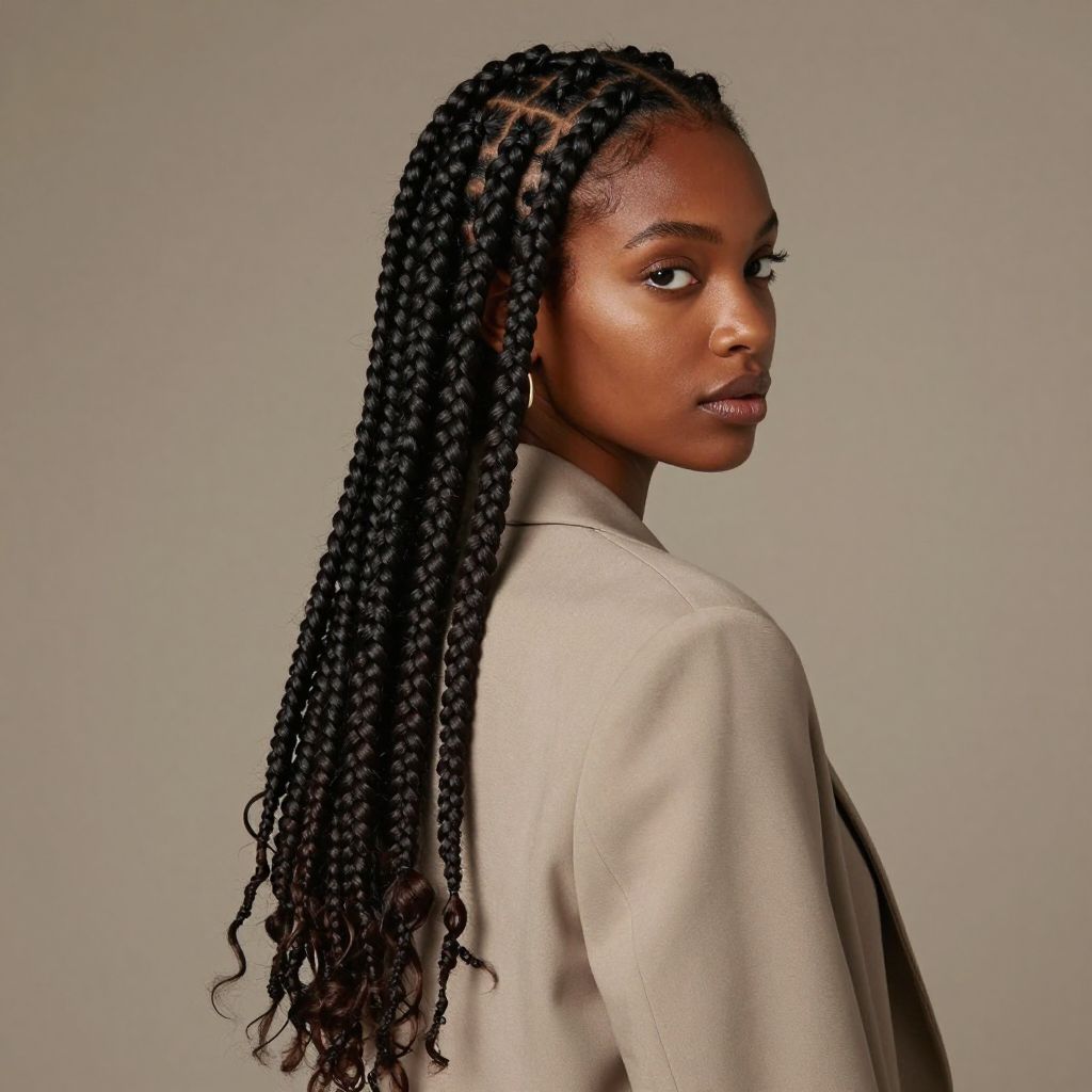 Triangle Part Box Braids