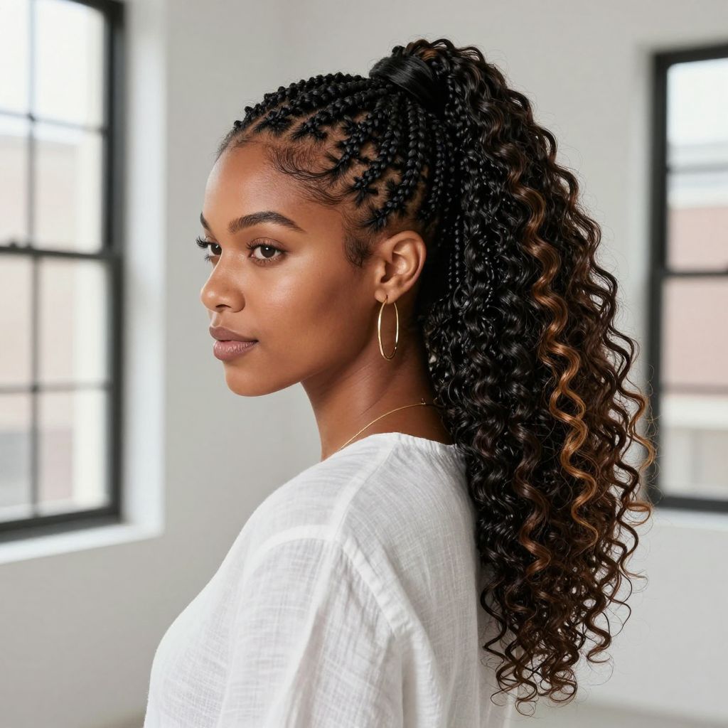 Half Up Braided Ponytail