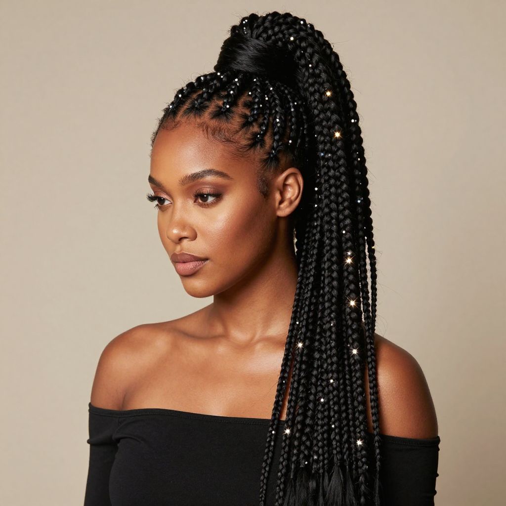 Braided Ponytail with Beads