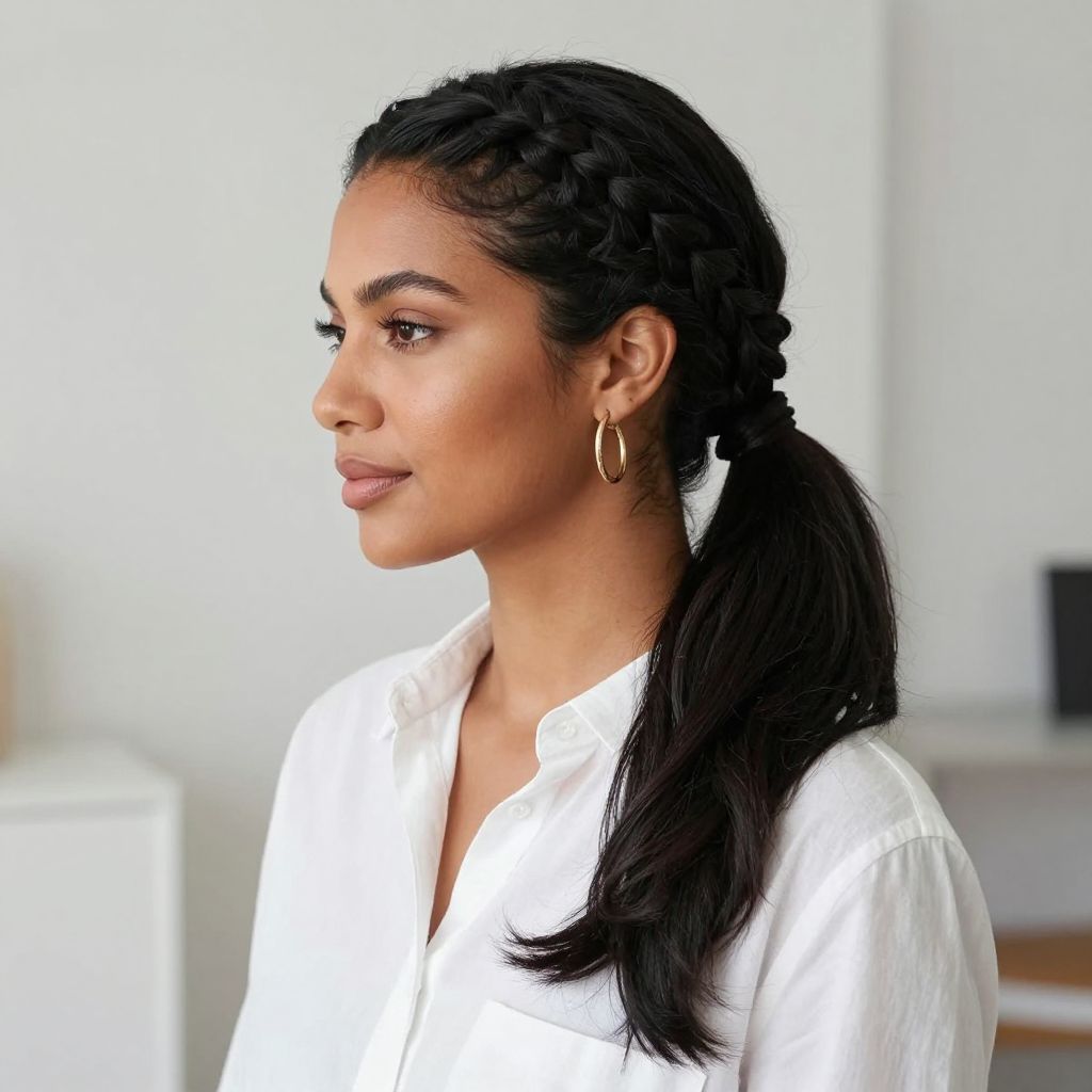 Side Swept Fishtail Braid Ponytail