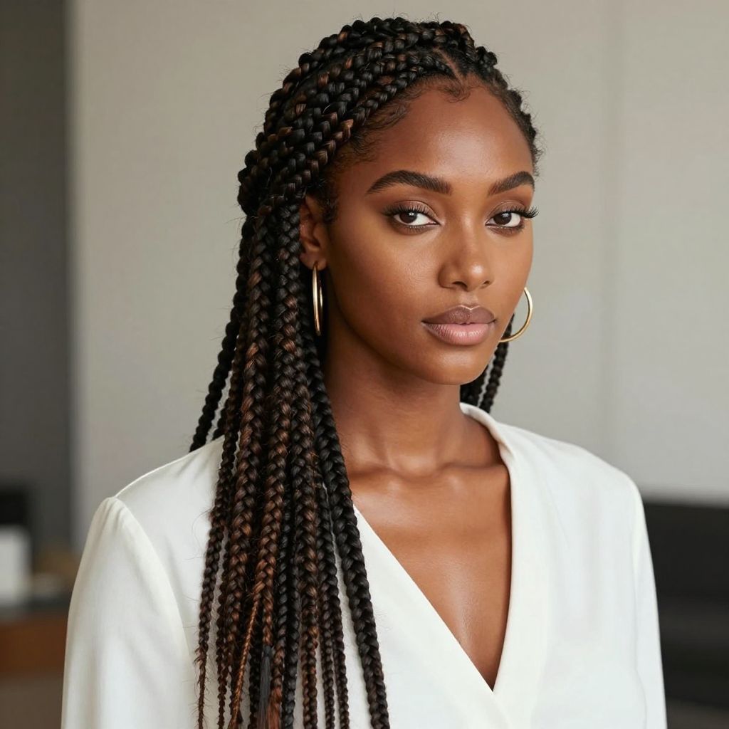 Side Swept Micro Braids