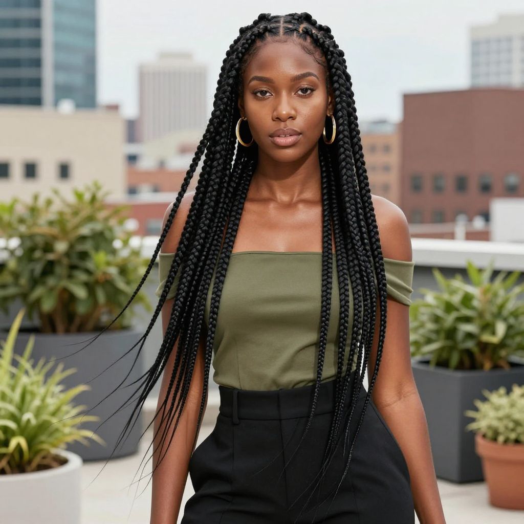 Side Part Lemonade Braids