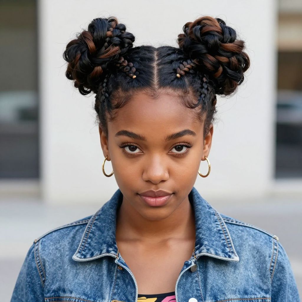 Braided Space Buns