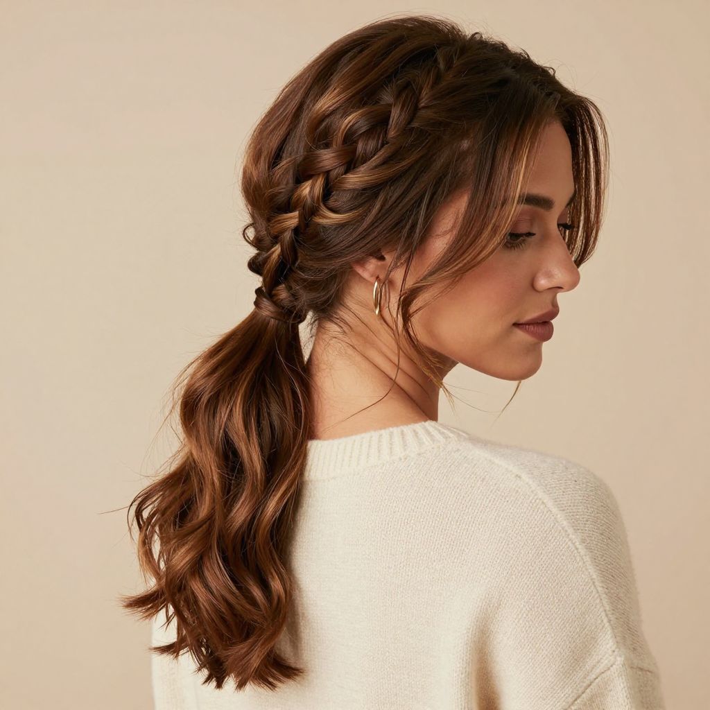 Lacy Side Braid Ponytail
