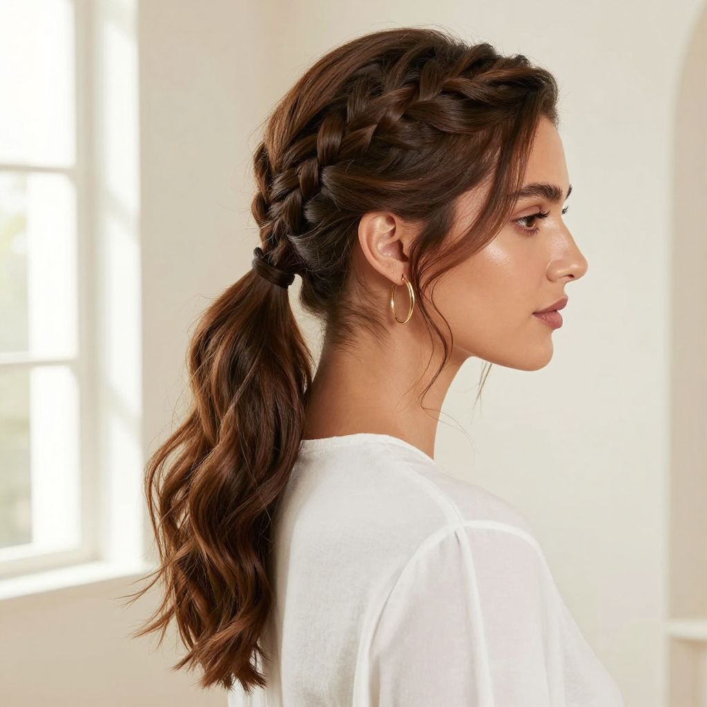 Half-Up Braided Ponytail