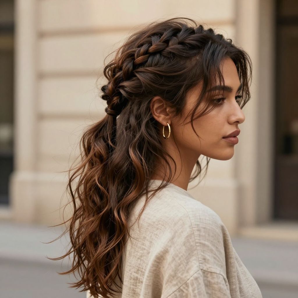 Side Swept Rope Braid Ponytail
