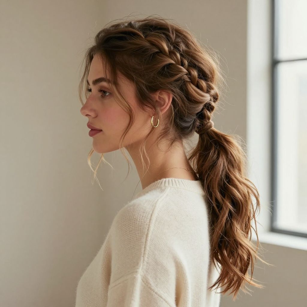 Messy Twisted Braided Ponytail