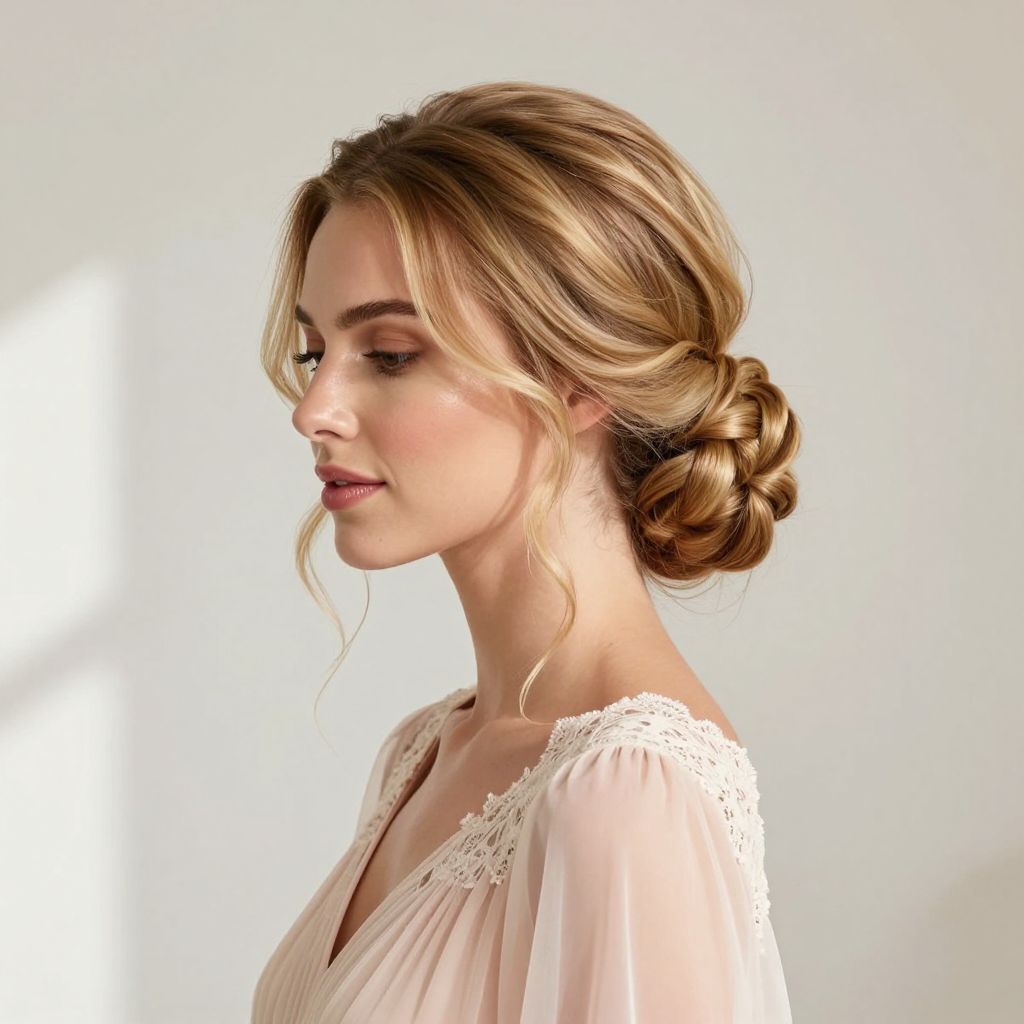 Romantic Side Bun with Twists