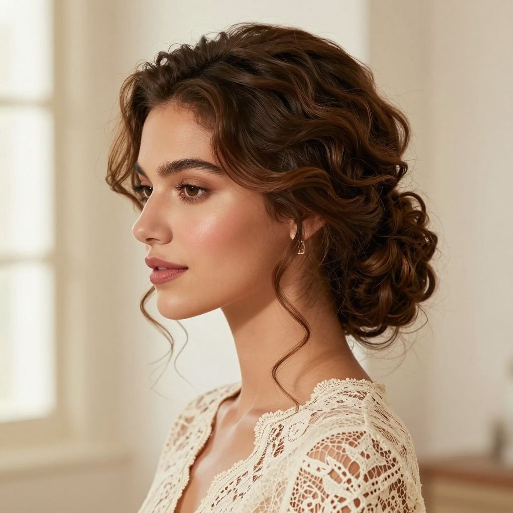 Side Chignon with Loose Curls