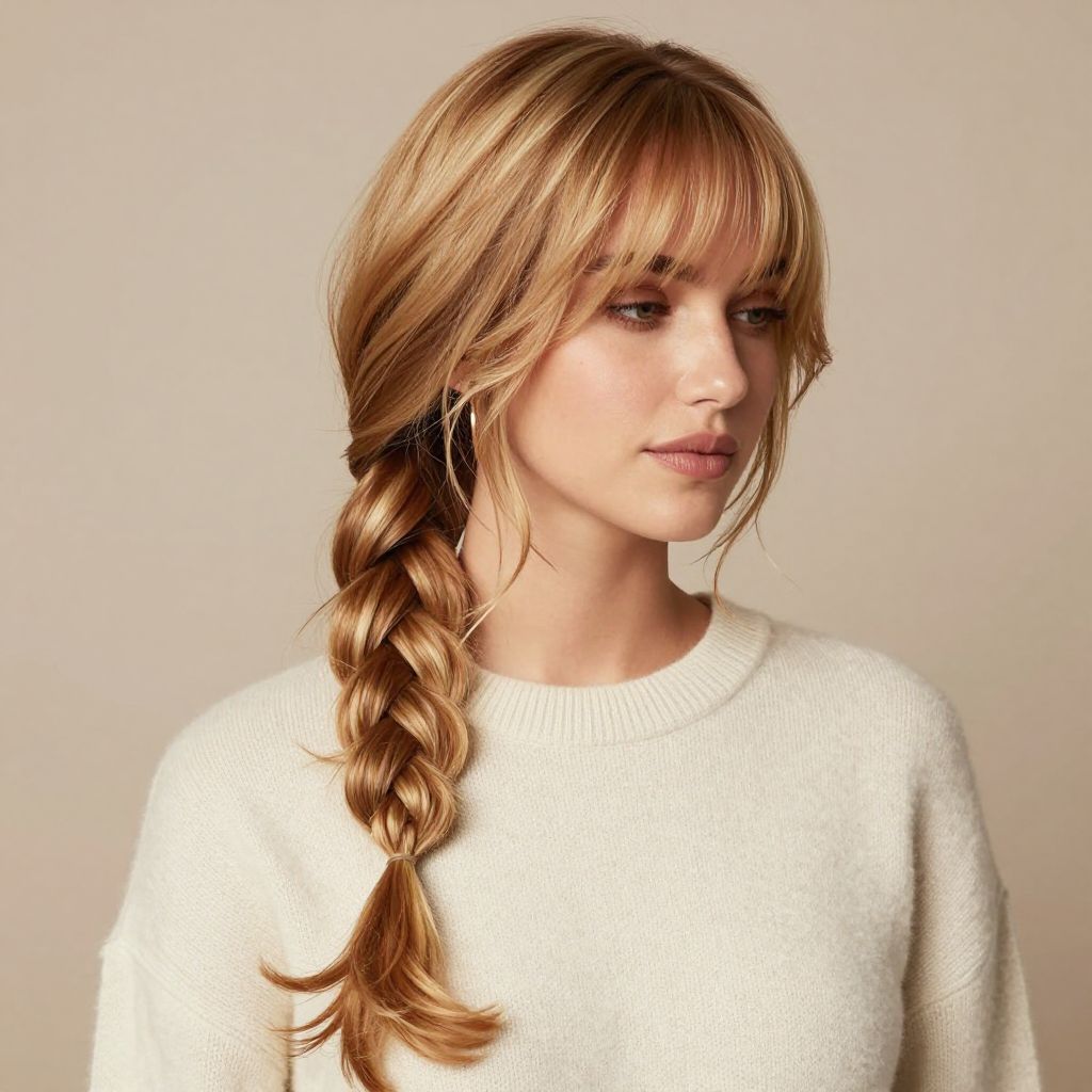 Bubble Braid with Side Swept Bangs