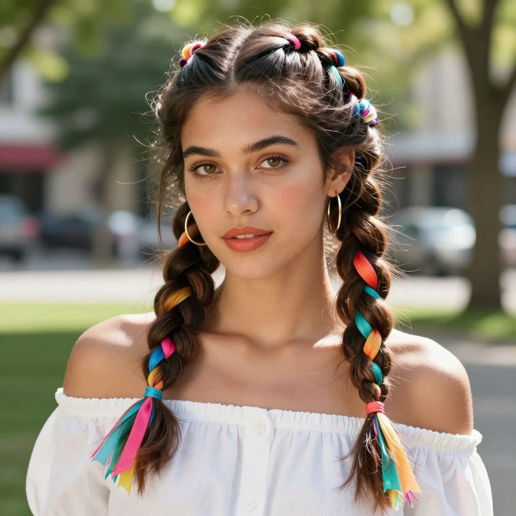Bubble Braid with Ribbon Weave