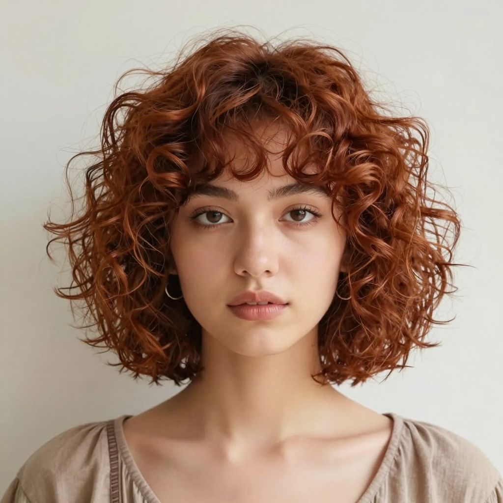 Layered Curly Mushroom Cut
