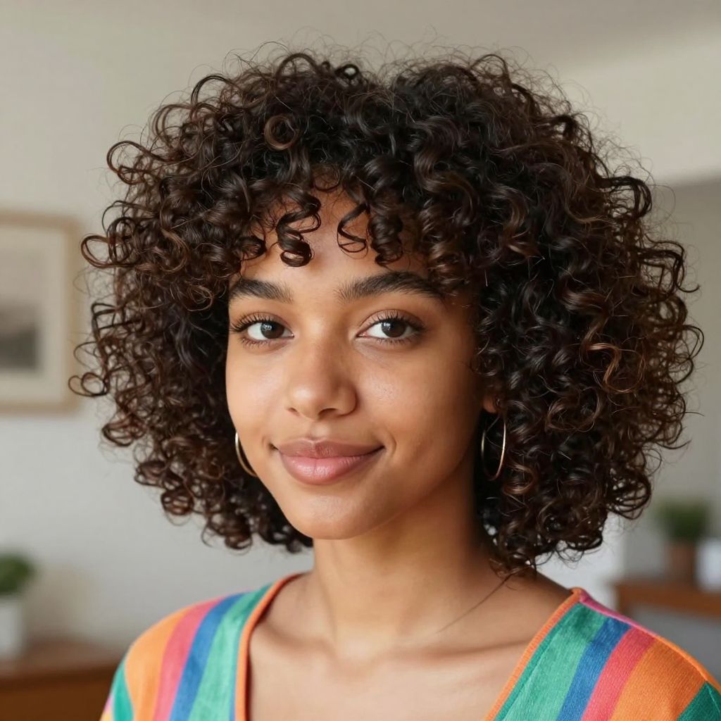 Airy Curly Mini Afro Bob