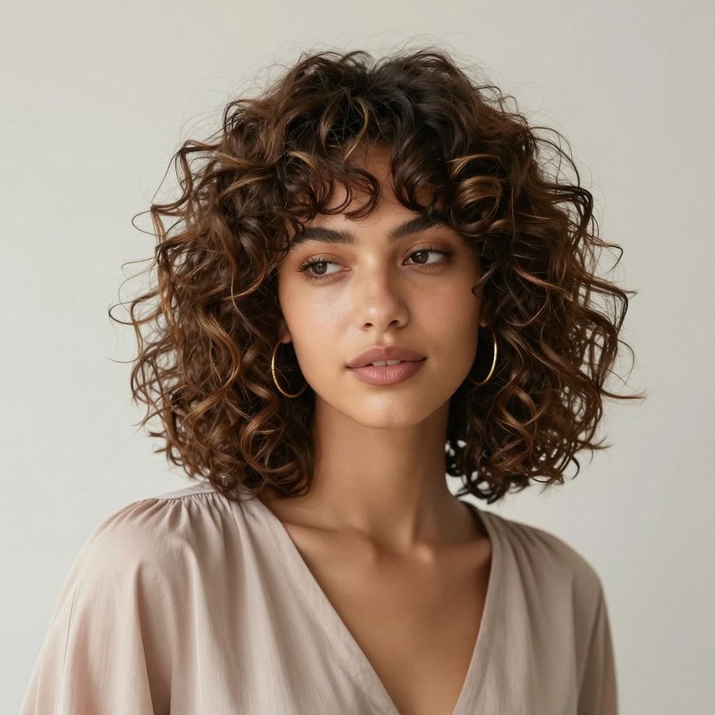 Curly Crop With Curtain Fringe