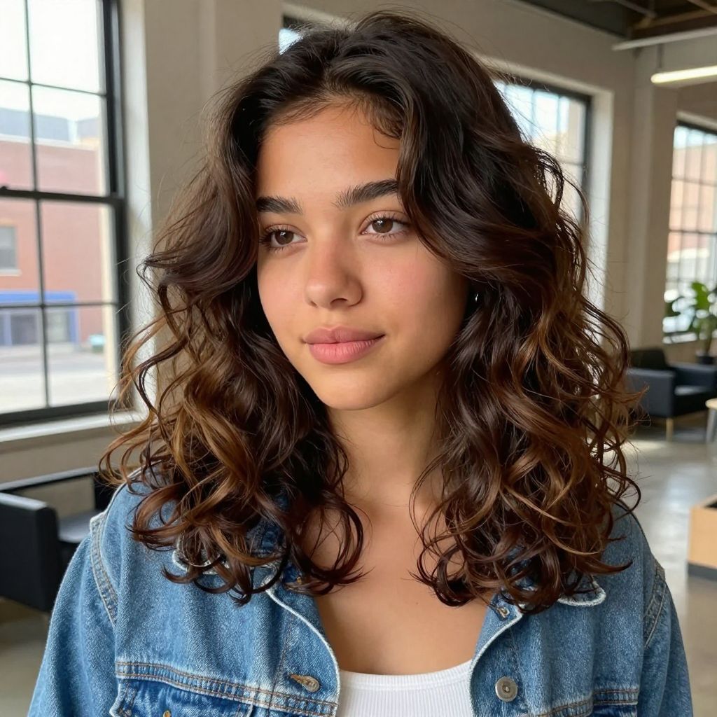 Chin Length Curly Lob