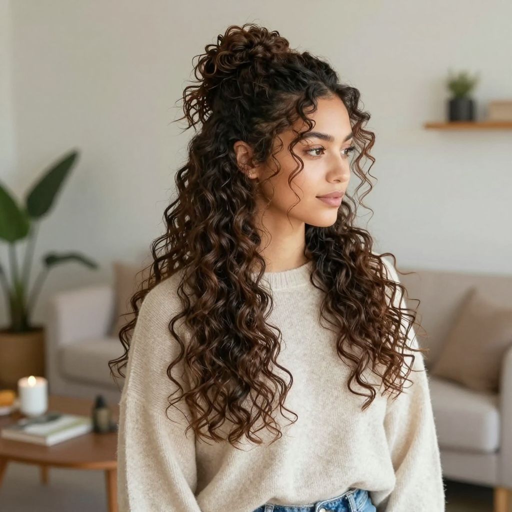Half Up Crochet Bun Look