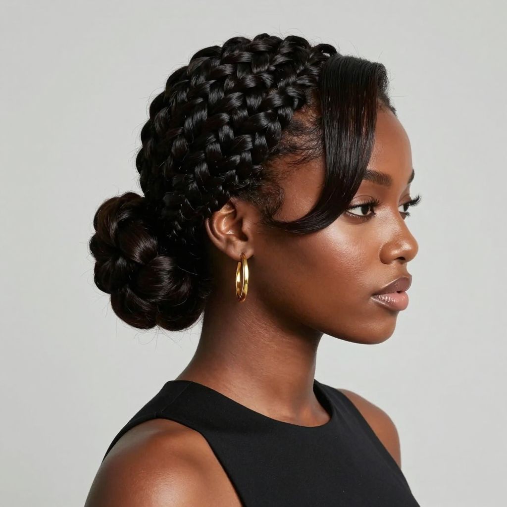 Braided Bun With Swoop