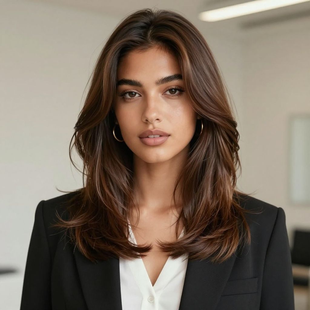 Layered Shoulder Length Silk Press