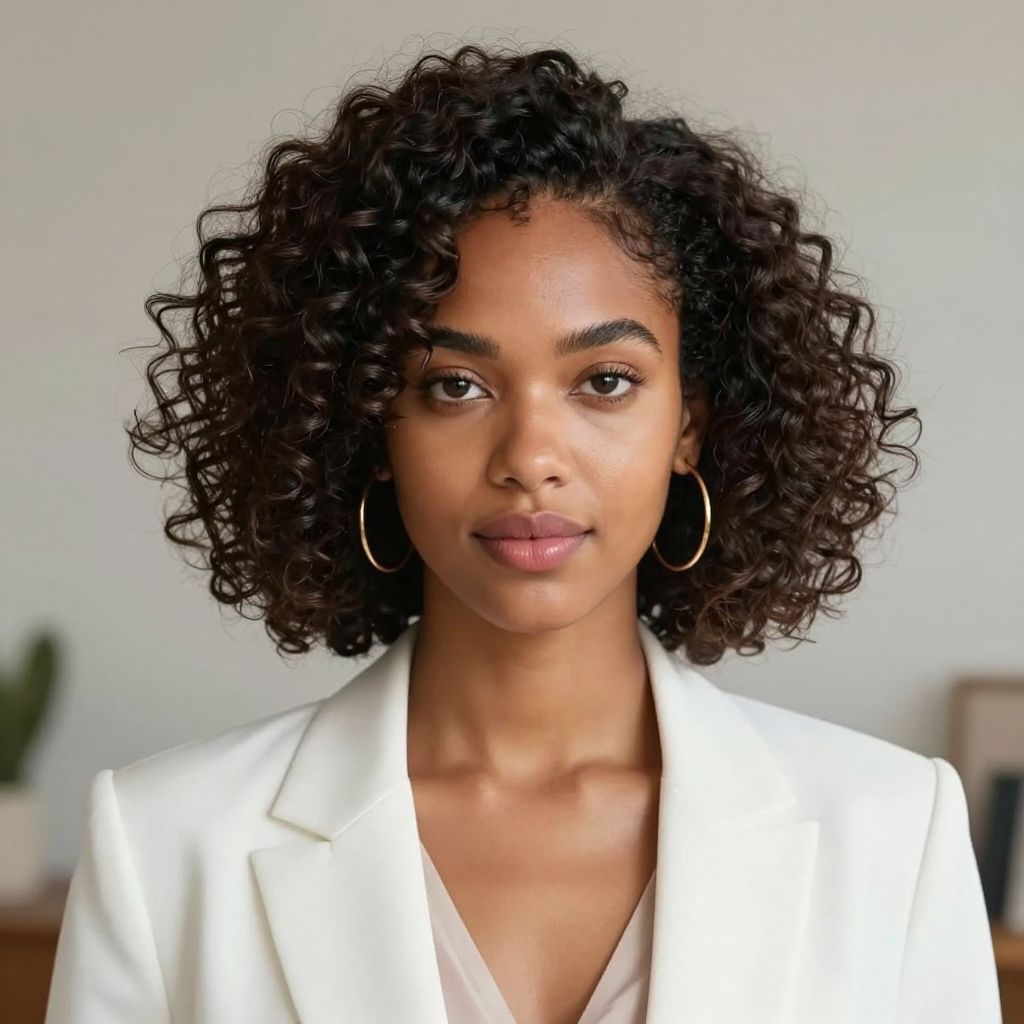 Curly Bob With Shape