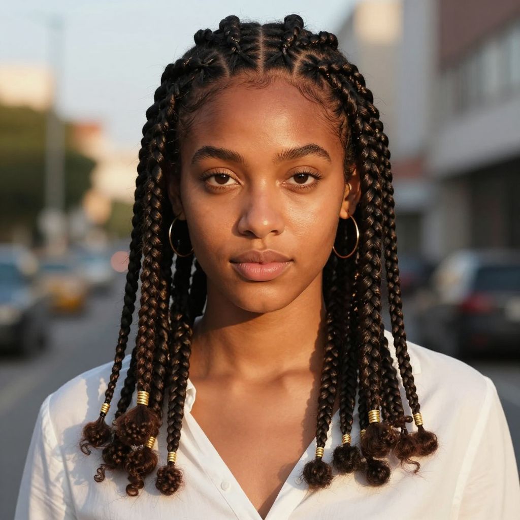 Shoulder Length Fulani Braids