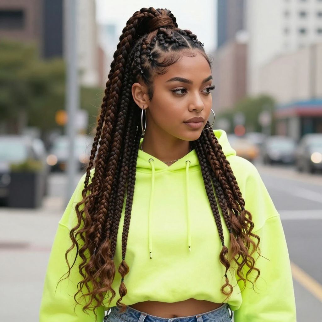 High Ponytail Box Braids