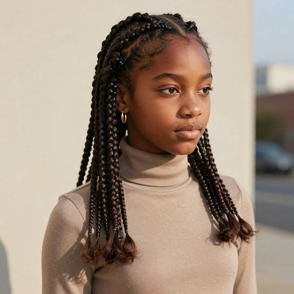 Side Part Knotless Braids
