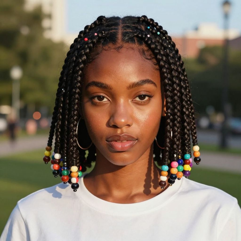 Braided Bob With Beads