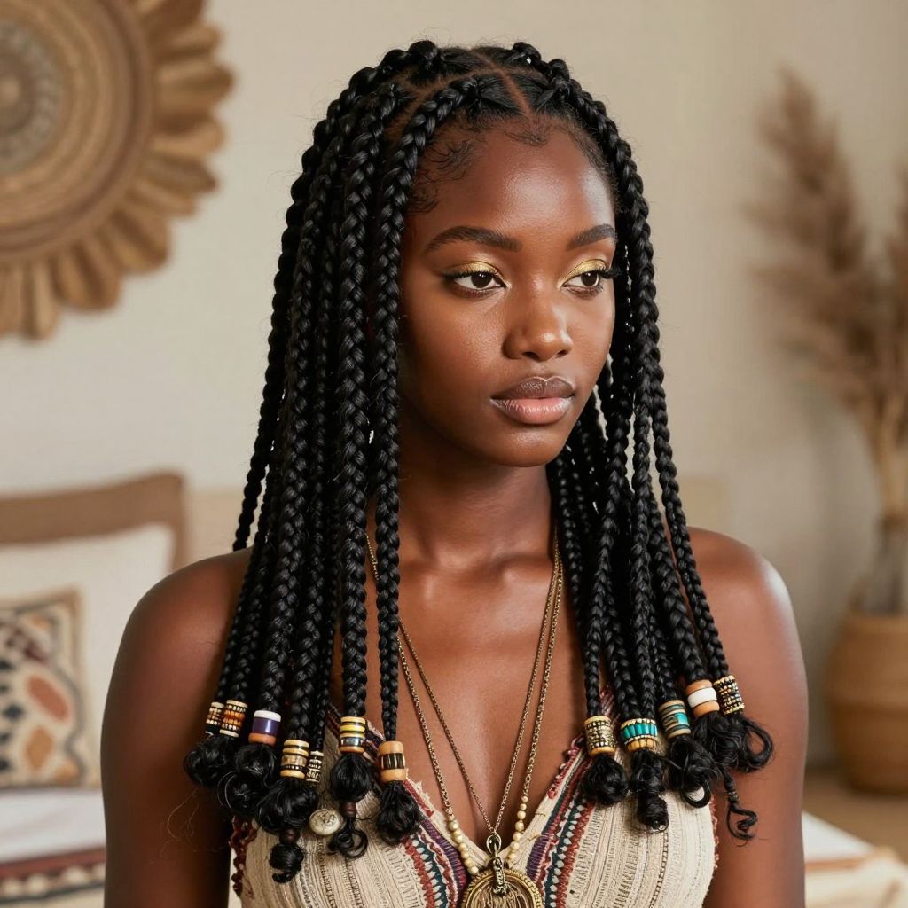 Fulani Braids With Center Cornrows