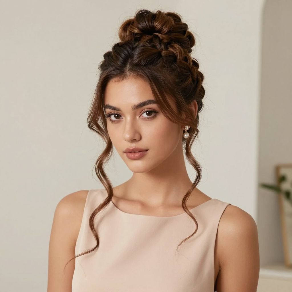 Braided Bun With Face Framing Pieces