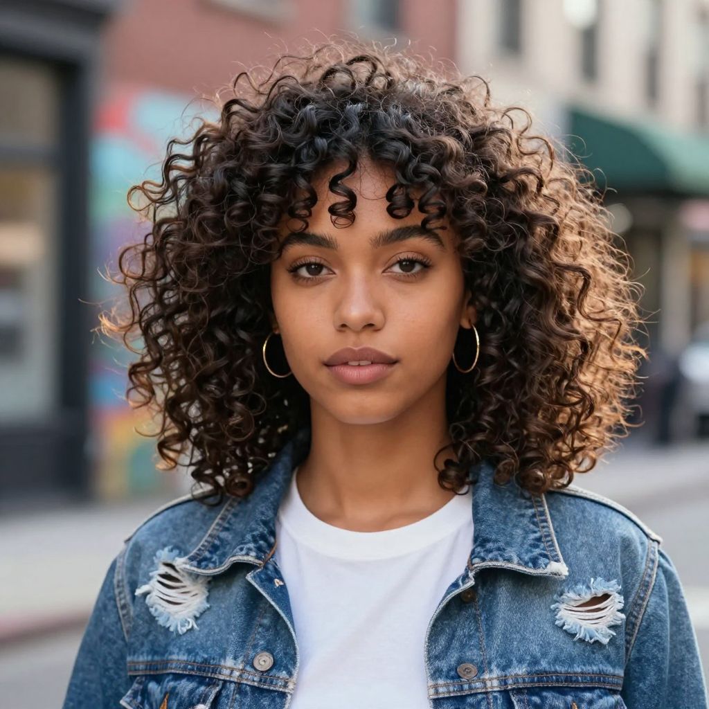 Fluffy Curly Mullet