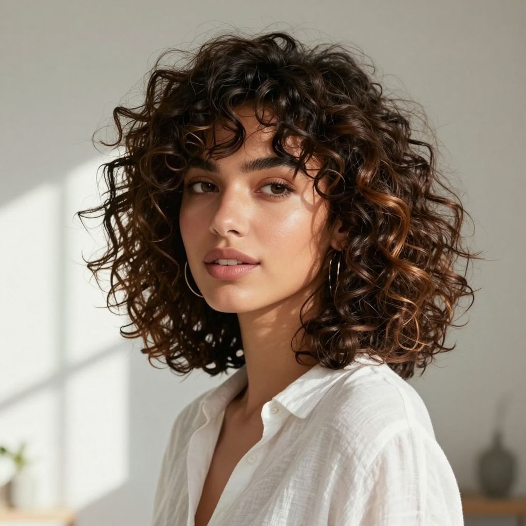 Messy Curly Bob
