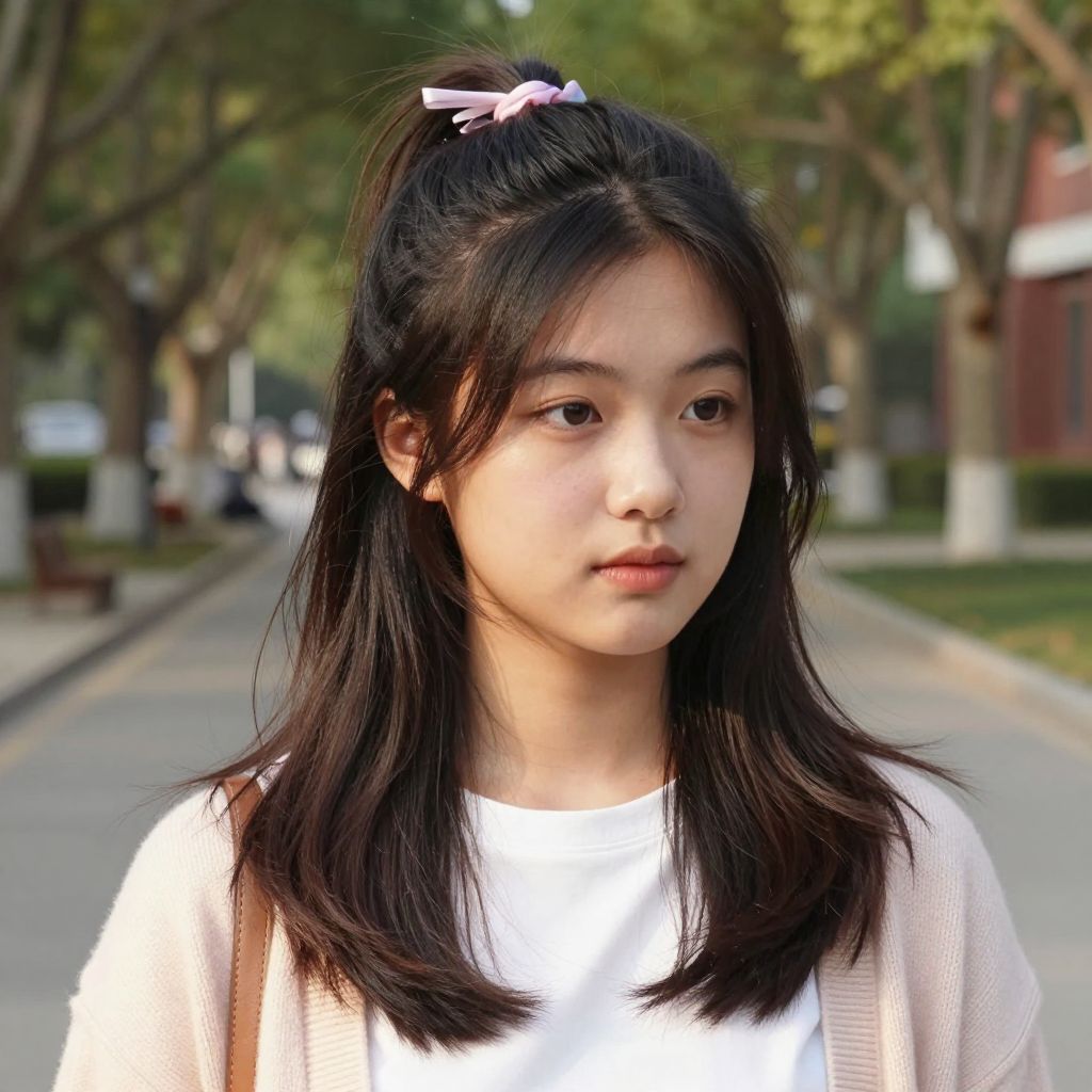 Soft Half Up Bow Ponytail