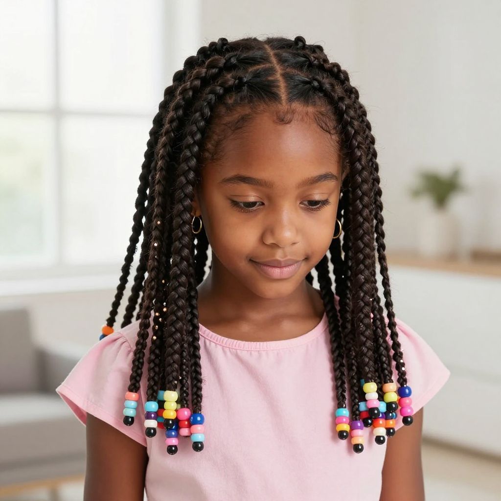 Classic Box Braids With Beads