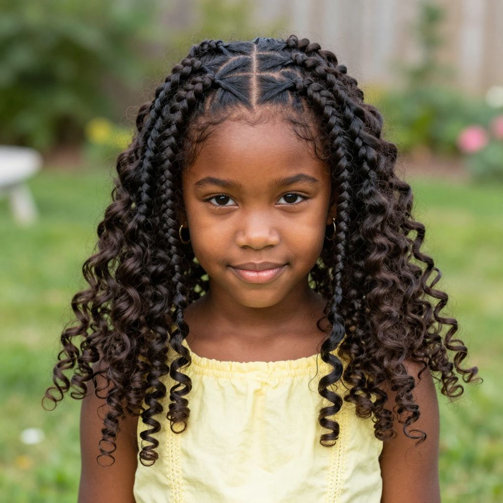 Criss Cross Braids With Curly Ends