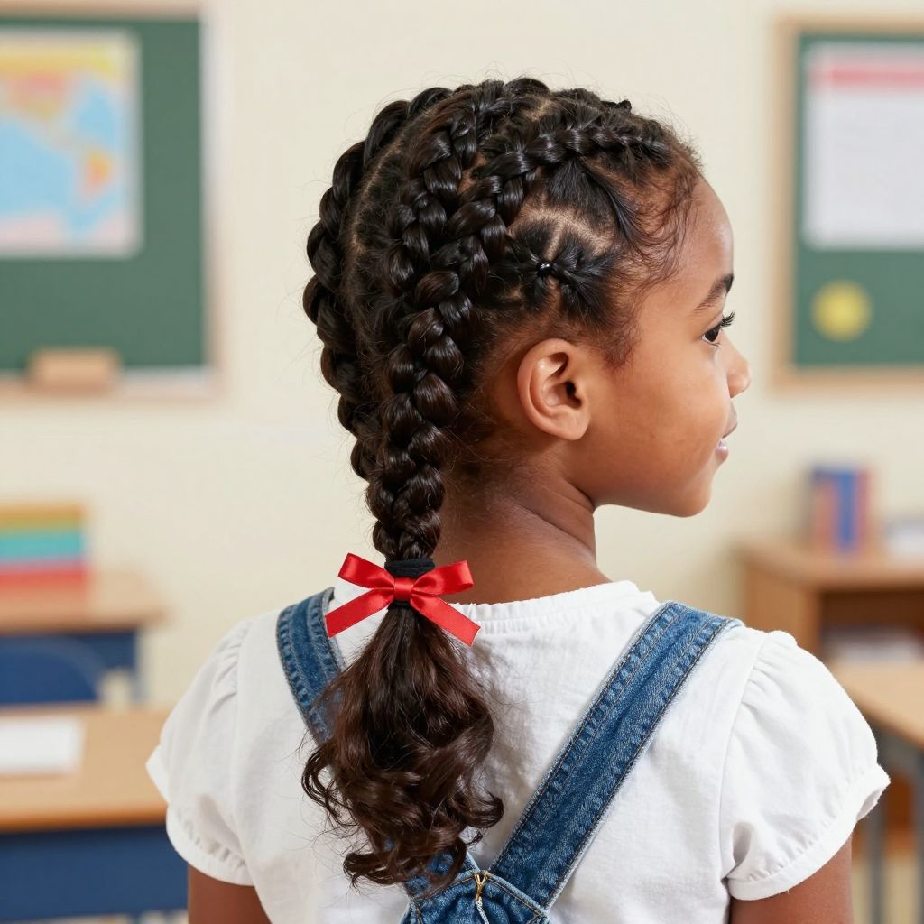 Cornrow Ponytail With Braided Ends